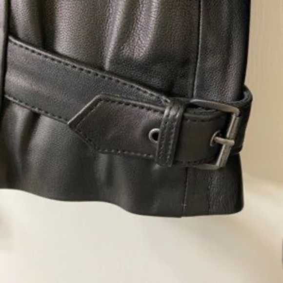 Michael Kors Leather Moto Jacket Black Medium - Picture 8 of 16